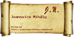 Joanovics Mihály névjegykártya
